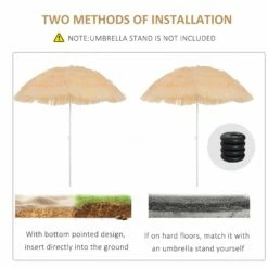 Oasis Hawaiian Style Garden Umbrella Parasol With Tilt - Yellow -OUTSUNNY Shop 1624031630 78902600 5cef3100 55a5 4e76 8be5 7d49cb544b66