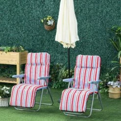 Outsunny Lounger Set - Red/White -OUTSUNNY Shop 1624031709 37902900 41b0b951 e1b8 4879 bd40 d85e2b2ddafc