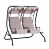 Outsunny-2 Seater Steel Swing Bench - Beige -OUTSUNNY Shop 1624031805 70878100