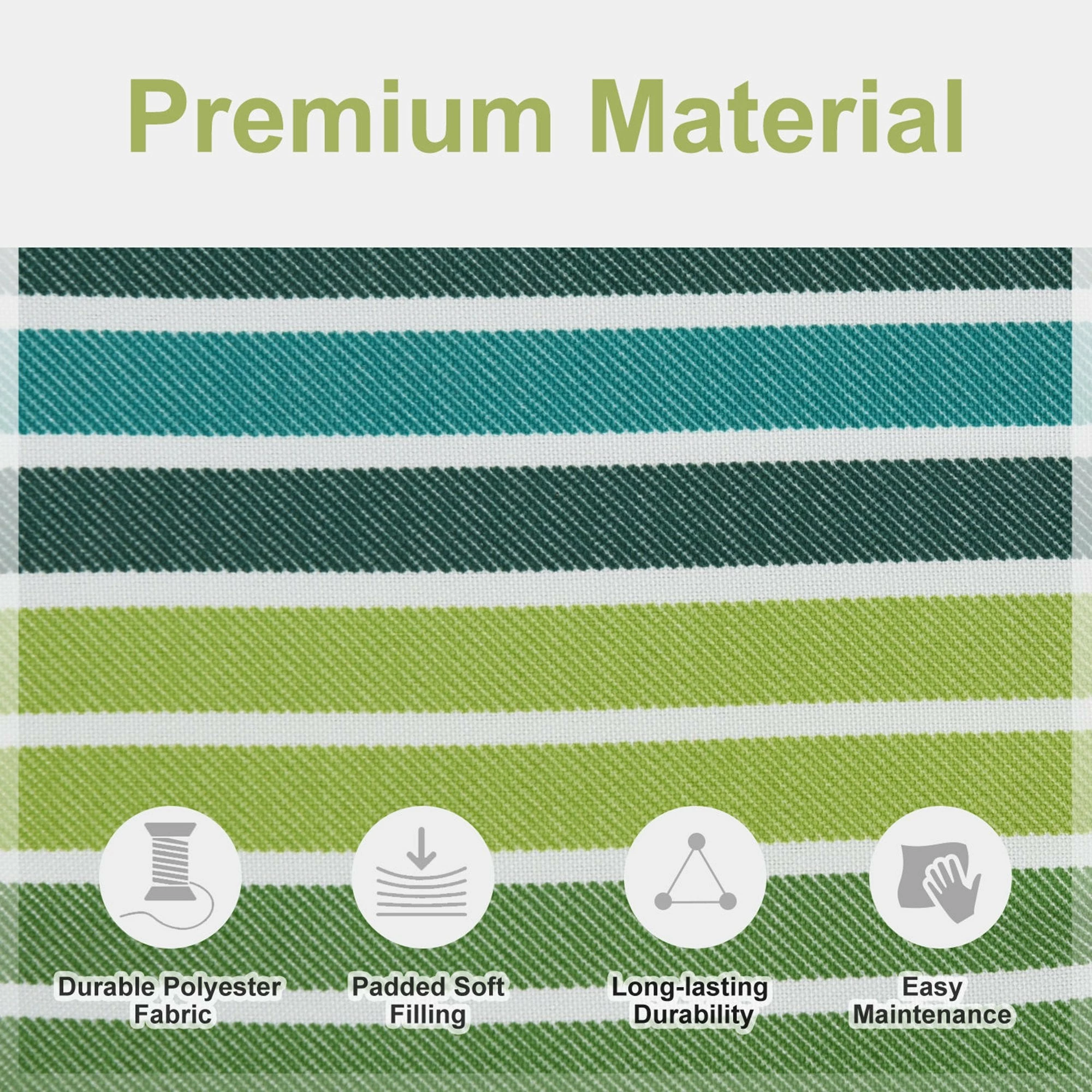 Outsunny Set Of 2 Durable Swing Chair Cushion - Green 8 Outsunny Set Of 2 Durable Swing Chair Cushion - Green - Image 6