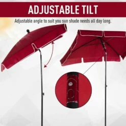 Outsunny Garden Parasol ,Sun Shade Canopy 2 X 1.3m - Red 17 Outsunny Garden Parasol ,Sun Shade Canopy 2 X 1.3m - Red -OUTSUNNY Shop 1624269925 97694400