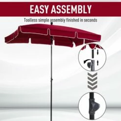Outsunny Garden Parasol ,Sun Shade Canopy 2 X 1.3m - Red 18 Outsunny Garden Parasol ,Sun Shade Canopy 2 X 1.3m - Red -OUTSUNNY Shop 1624269928 00893000