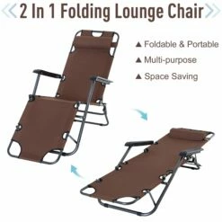 Outsunny 2 In1 Metal Frame Sun Lounger With Pillow - Brown -OUTSUNNY Shop 1624270088 63441000 5e08dfa2 acde 4251 9dac 307ad1b064e2