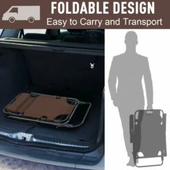 Outsunny 2 In1 Metal Frame Sun Lounger With Pillow - Brown -OUTSUNNY Shop 1624270099 76954000 dd93cfb3 62dc 488c ae5e 7b5d5cb33943