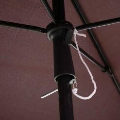 Outsunny Garden Parasol Umbrella, Outdoor Market Table Umbrella With Ruffles & Aluminium Pole, Rectangular Tilting Parasol Sun Shade Canopy, 2 X 1.3m, Brown -OUTSUNNY Shop 1624274829 30200900