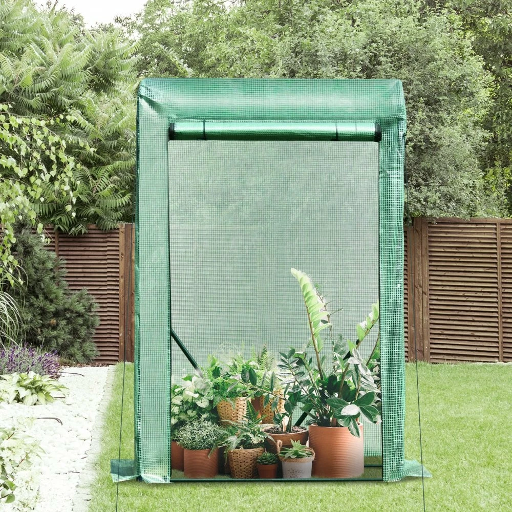 Steel Frame Mesh Cover Greenhouse - Green 4 Steel Frame Mesh Cover Greenhouse - Green - Image 2