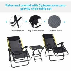 Outsunny Zero Gravity Sun Lounger With Pillow - Black 16 Outsunny Zero Gravity Sun Lounger With Pillow - Black -OUTSUNNY Shop 1624274943 75909200