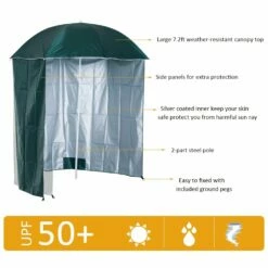 Oasis 2.2 M Outdoor Fishing Parasol Umbrella With Side Panel - Dark Green -OUTSUNNY Shop 1624275234 72013400