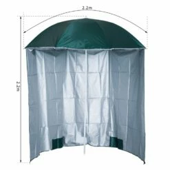 Oasis 2.2 M Outdoor Fishing Parasol Umbrella With Side Panel - Dark Green -OUTSUNNY Shop 1624275250 94649900