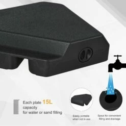 Outsunny 4PCs Fillable Parasol Base W/ Steel Cross Base Garden Umbrella Stand Weight Umbrella Sand Water Plastic Black -OUTSUNNY Shop 1624275440 26538400 eba689c9 56ad 4818 85c4 e06ead6ea5d2