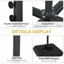 Outsunny 4PCs Fillable Parasol Base W/ Steel Cross Base Garden Umbrella Stand Weight Umbrella Sand Water Plastic Black -OUTSUNNY Shop 1624275443 85936000 642b7770 81b7 4b59 85e4 67f1df3a40e8
