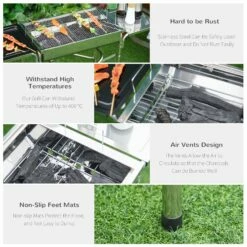 Outsunny Large Stainless Steel Charcoal BBQ Grill - Silver 17 Outsunny Large Stainless Steel Charcoal BBQ Grill - Silver -OUTSUNNY Shop 1624275468 20610300 de00f669 dba0 443e a717 688721606bed