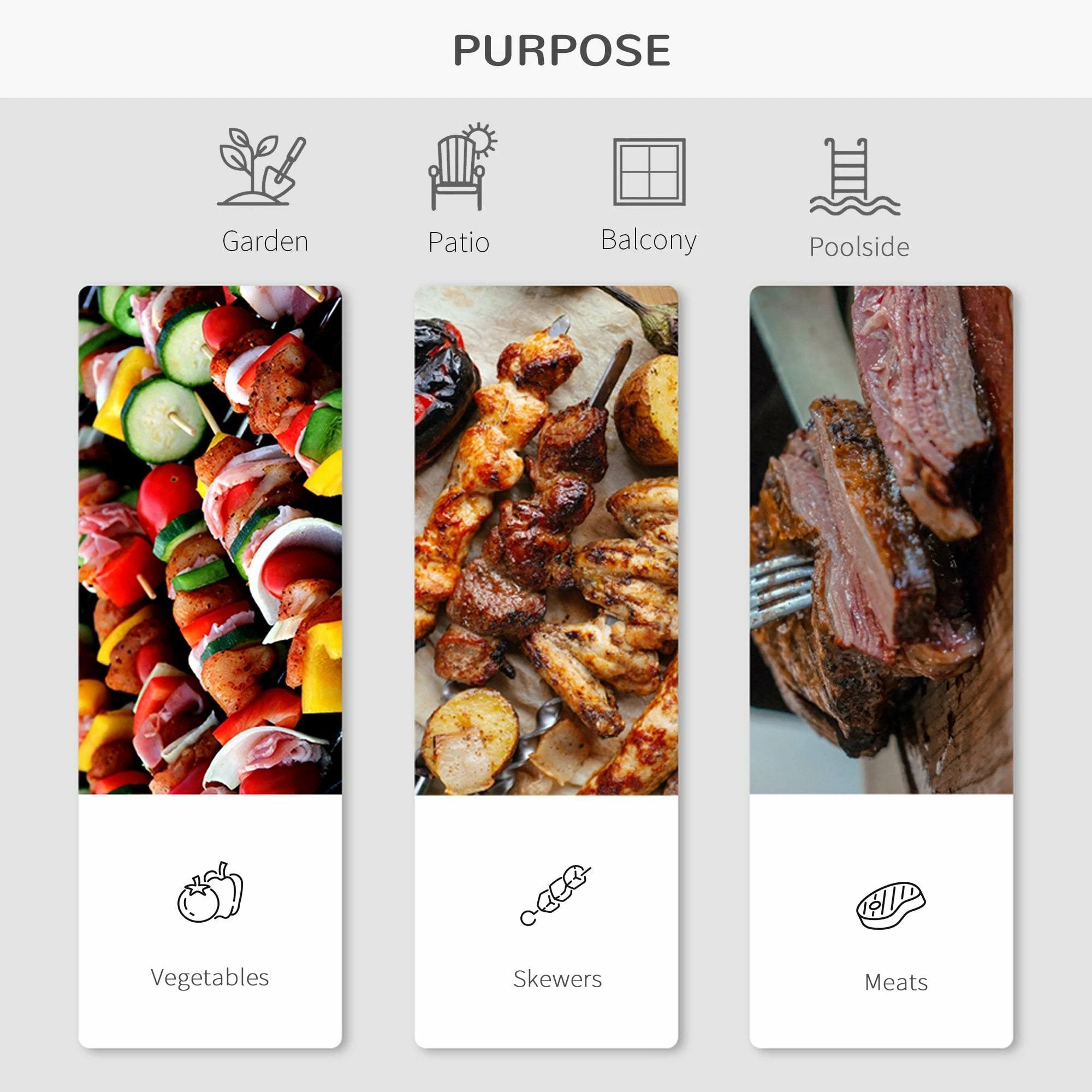 Outsunny Large Stainless Steel Charcoal BBQ Grill - Silver 10 Outsunny Large Stainless Steel Charcoal BBQ Grill - Silver - Image 8