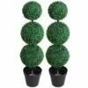 Outsunny Set Of 2 Artificial Topiary Trees, With Pot -OUTSUNNY Shop 1624275597 23561100