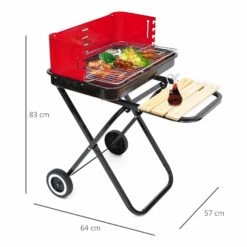 Outsunny Outdoor Foldable Charcoal BBQ Grill With Wheels - Red / Black 13 Outsunny Outdoor Foldable Charcoal BBQ Grill With Wheels - Red / Black -OUTSUNNY Shop 1624275735 65806400 49ad01db 75b1 4262 9c7f b18ade88d2c7