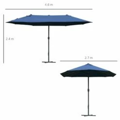 Outsunny Double Sided Umbrella Parasol With Cross Base 4.6 M - Blue -OUTSUNNY Shop 1624283698 29073000 58eaf194 547c 4eb5 812a 47aedbe93f3e