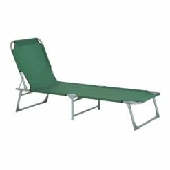 Outsunny Portable Adjustable Lounger,Oxford Cloth-Green -OUTSUNNY Shop 1645297831 28884300