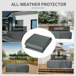 Outsunny Outdoor & Garden Furniture Rectangular Dining Set Cover Water UV Resistant Protection Oxford Fabric - Grey -OUTSUNNY Shop 1645423840 04398500