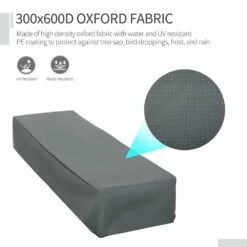 Outsunny 200x73cm Outdoor & Garden Furniture Rectangular Cover Water UV Resistant Protection Oxford Fabric Rattan Lounge Clean Cover Grey Protective -OUTSUNNY Shop 1645423863 88954300