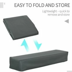Outsunny 200x73cm Outdoor & Garden Furniture Rectangular Cover Water UV Resistant Protection Oxford Fabric Rattan Lounge Clean Cover Grey Protective -OUTSUNNY Shop 1645423865 43798600