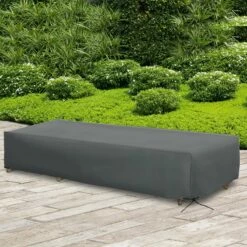 Outsunny 200x73cm Outdoor & Garden Furniture Rectangular Cover Water UV Resistant Protection Oxford Fabric Rattan Lounge Clean Cover Grey Protective -OUTSUNNY Shop 1645423879 59869200