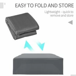 Outsunny Outdoor & Garden Furniture Rectangular Cover Water UV Resistant Protection Oxford Fabric - Grey -OUTSUNNY Shop 1645423943 89048900