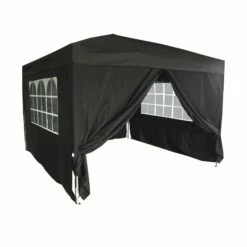 Silver & Stone Outdoor Pop Up Garden Gazebo 3x3m - Black