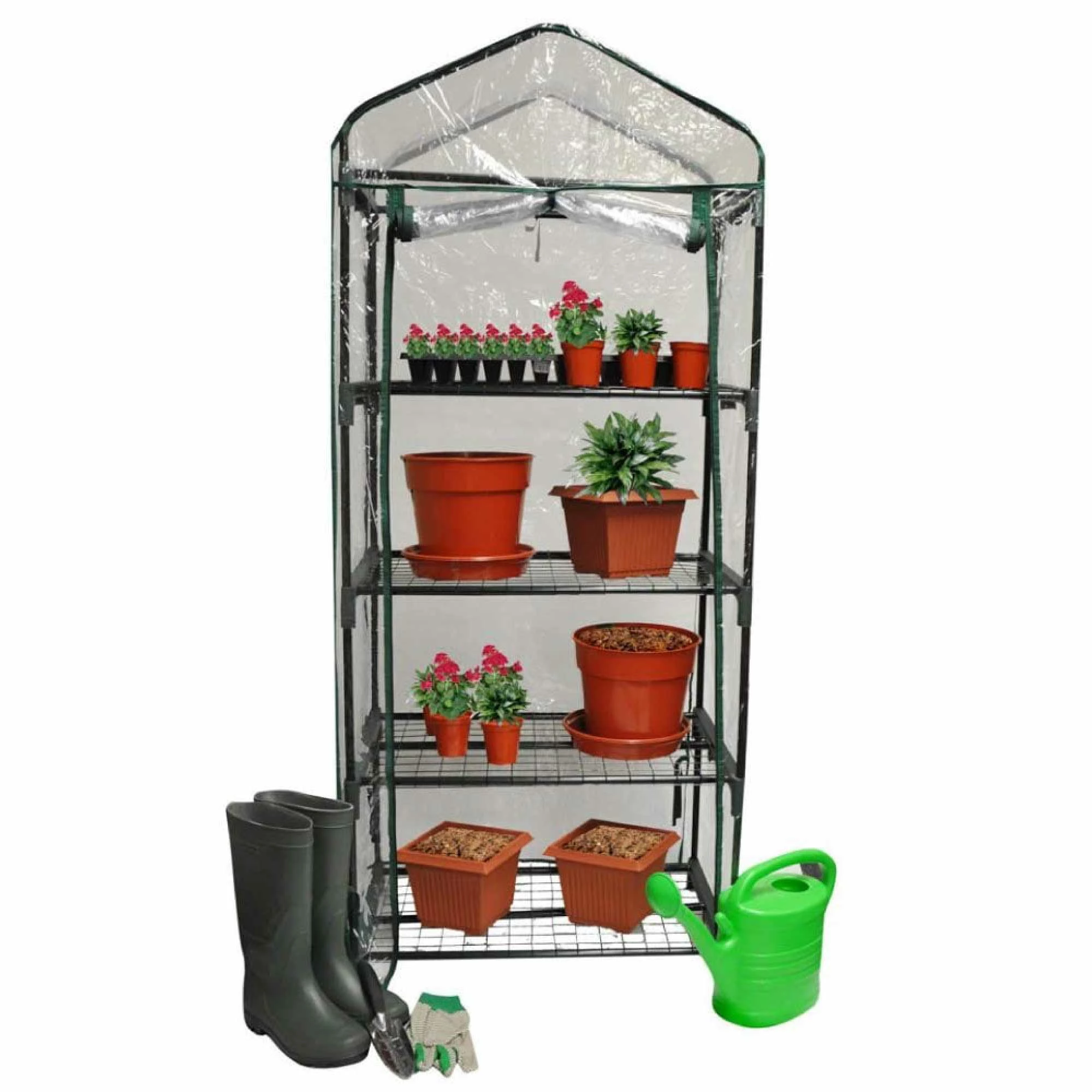 Kingfisher Greenhouse 4 Tier 130 X 50 X 45cm 3 Kingfisher Greenhouse 4 Tier 130 X 50 X 45cm