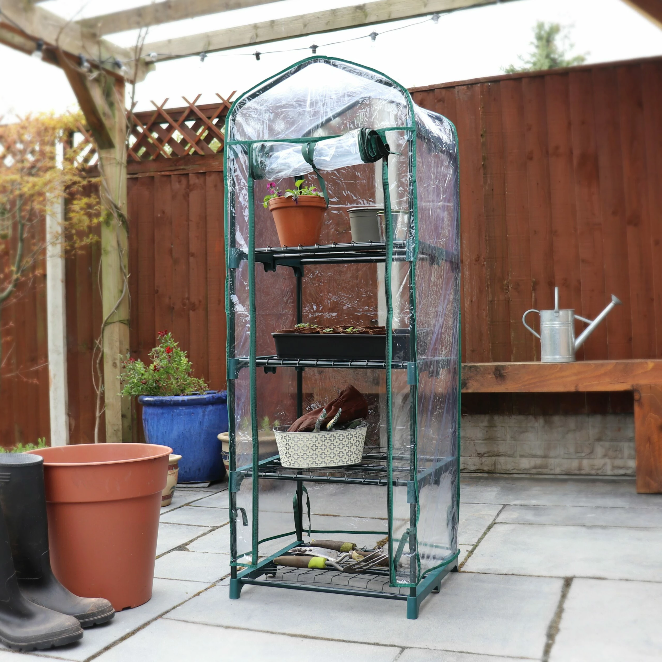 Kingfisher Greenhouse 4 Tier 130 X 50 X 45cm 5 Kingfisher Greenhouse 4 Tier 130 X 50 X 45cm - Image 3