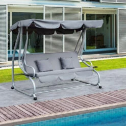 Outsunny Swing Seat 3 Seater - Grey -OUTSUNNY Shop 1996ff1859afe00ce jpg