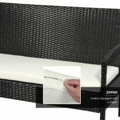 Outsunny 4 Pieces Outdoor PE Rattan Corner Sofa With Cushions - Black -OUTSUNNY Shop 1FI90417dc140fcbd