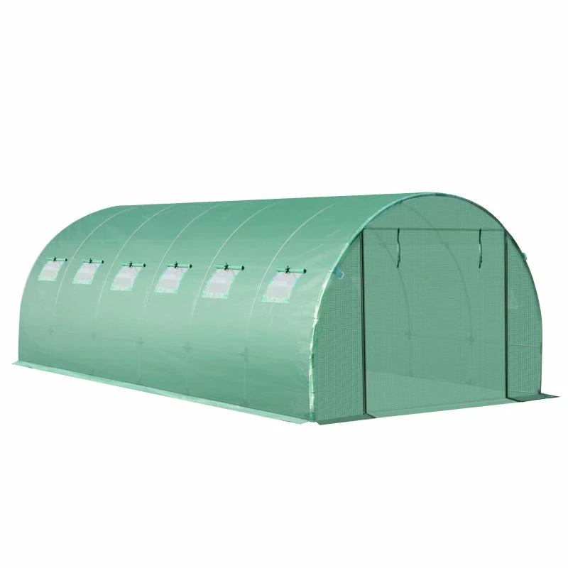 Outsunny Greenhouse Cover Replacement 6 X 3 X 2m - Green 3 Outsunny Greenhouse Cover Replacement 6 X 3 X 2m - Green