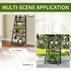Outsunny 4-Tier Wooden Plant Shelf Foldable Flower Pots Holder Stand -OUTSUNNY Shop 1N975617ee2cf0313 12fe315f 2474 4a63 9aca 26f8230855fc