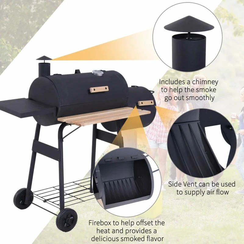 Outsunny Portable Charcoal BBQ Grill 8 Outsunny Portable Charcoal BBQ Grill - Image 6