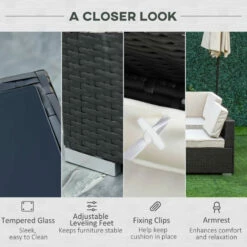 Outsunny Outdoor Rattan Furniture Sectional Sofa Set 7 Piece - Brown & Cream -OUTSUNNY Shop 1aH75618679011d9d jpg