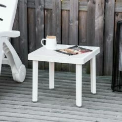 Outsunny Patio End Table - White -OUTSUNNY Shop 2 1 304de0c8 fd1c 4c32 a3bc d2707317df24