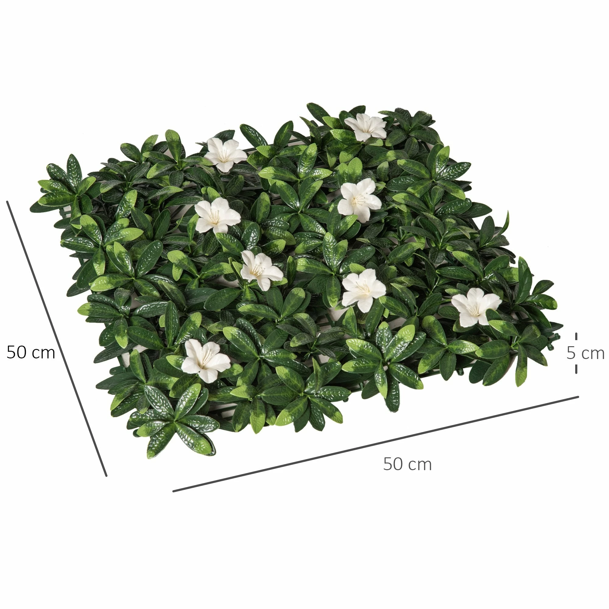 Outsunny Faux Green Floral Wall Trellis - 12 Pieces 4 Outsunny Faux Green Floral Wall Trellis - 12 Pieces - Image 2