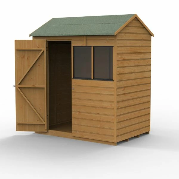 Forest Garden Shiplap Dip Treated 6x4 Reverse Apex Shed 4 Forest Garden Shiplap Dip Treated 6x4 Reverse Apex Shed - Image 2