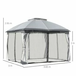 Outsunny 3.7 X 3(m) Metal Gazebo Grey -OUTSUNNY Shop 2mC1e717dc5300fe0 fbe94f0a 3f9f 45e4 92da 6cce345fa3c4