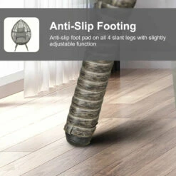 Outsunny Wicker Rattan Egg Chair With 4 Legs Grey -OUTSUNNY Shop 34zb1017eecc29b03 jpg