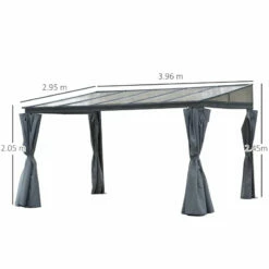 Outsunny Outdoor Lean To Pergola Gazebo 4 X 3m - Grey -OUTSUNNY Shop 3G2a1217f62ef8c92 jpg