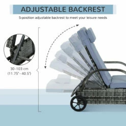 Outsunny Rattan Sun Lounger W/ Cushion - Grey -OUTSUNNY Shop 3Nzb101882ce333b3 jpg