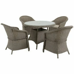 Outsunny Rattan Dining Set 4 Seater - Grey -OUTSUNNY Shop 3Sn98a18041c966ae jpg