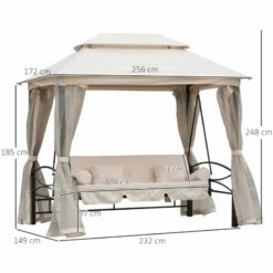Outsunny Gazebo Swing Chair Bed - Beige 16 Outsunny Gazebo Swing Chair Bed - Beige -OUTSUNNY Shop 3cD4d81859ab64979 jpg