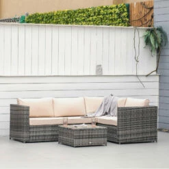 Outsunny Rattan Corner Sofa Set With Coffee Table - Beige -OUTSUNNY Shop 3gT90f18124205593 jpg