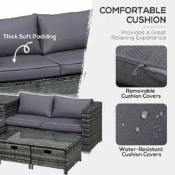 Outsunny Rattan Corner Sofa Set 1.3m - Grey 17 Outsunny Rattan Corner Sofa Set 1.3m - Grey -OUTSUNNY Shop 3iI88c1821a153f3f jpg