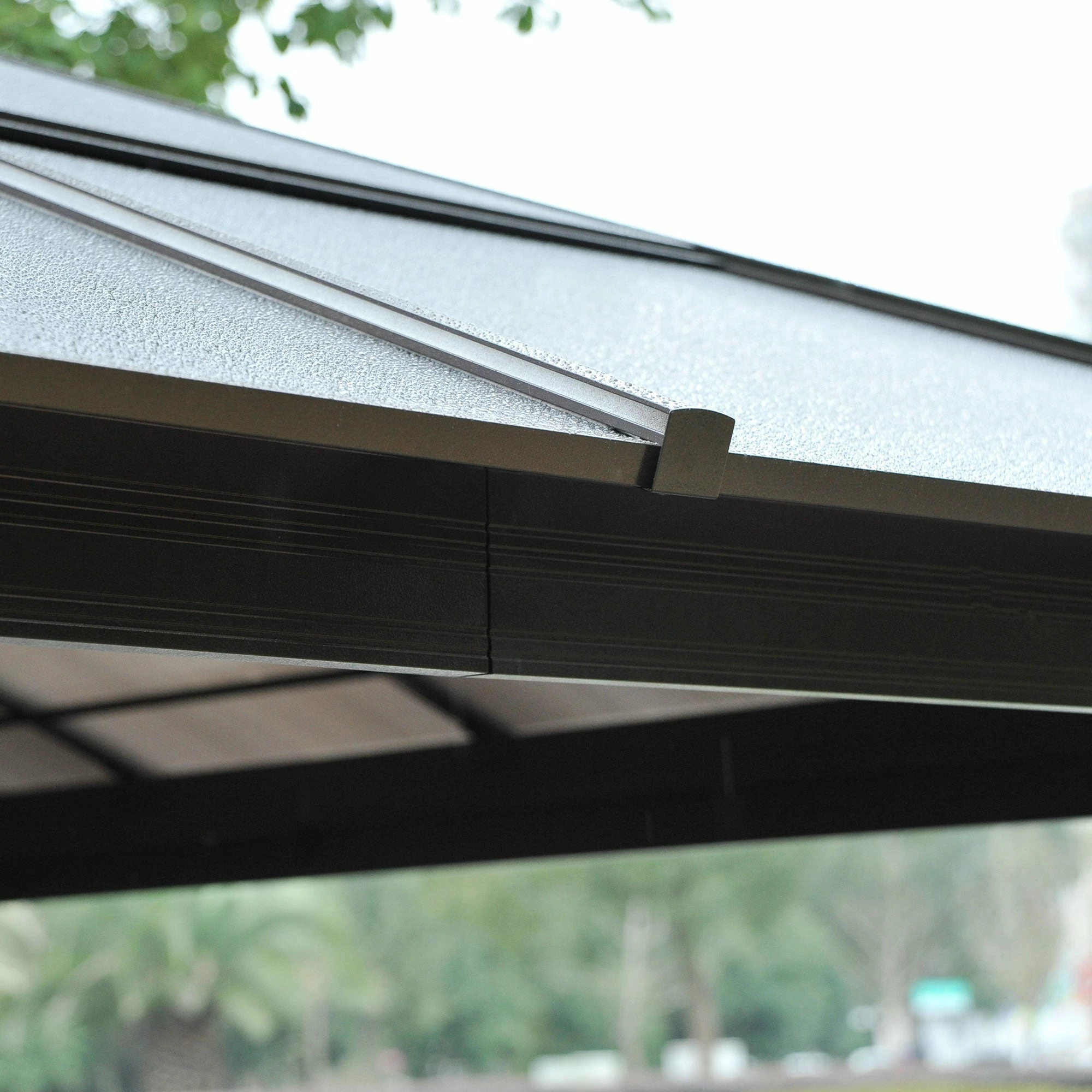 Outsunny 3.6 X 4m Hardtop Gazebo Canopy With Polycarbonate Roof And Aluminium Frame, Garden Pavilion With Mosquito Netting And Curtains 9 Outsunny 3.6 X 4m Hardtop Gazebo Canopy With Polycarbonate Roof And Aluminium Frame, Garden Pavilion With Mosquito Netting And Curtains - Image 7