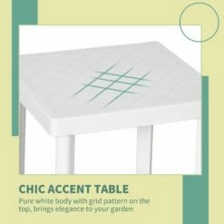 Outsunny Patio End Table - White -OUTSUNNY Shop 4 1 8ef5b844 d58e 47e9 8f7f 799b7de57205