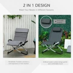 Outsunny Rocking Chair - Grey -OUTSUNNY Shop 4 1 cbd46c2f 8321 45b2 a2d1 9246f7f09ab8