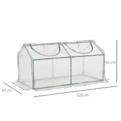 Outsunny Mini Greenhouse With 2 Windows, Plant Flower Herbs Growing, PE, 120 X 61 X 61cm -OUTSUNNY Shop 416a1217edc607e2f